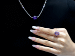 Natural Amethyst ring overall view, deep purple stone symbolizing intuitive wisdom and spiritual energy.