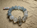 Aquamarine & Herkimer Diamond 13.8mm Bracelet | Rhythearth