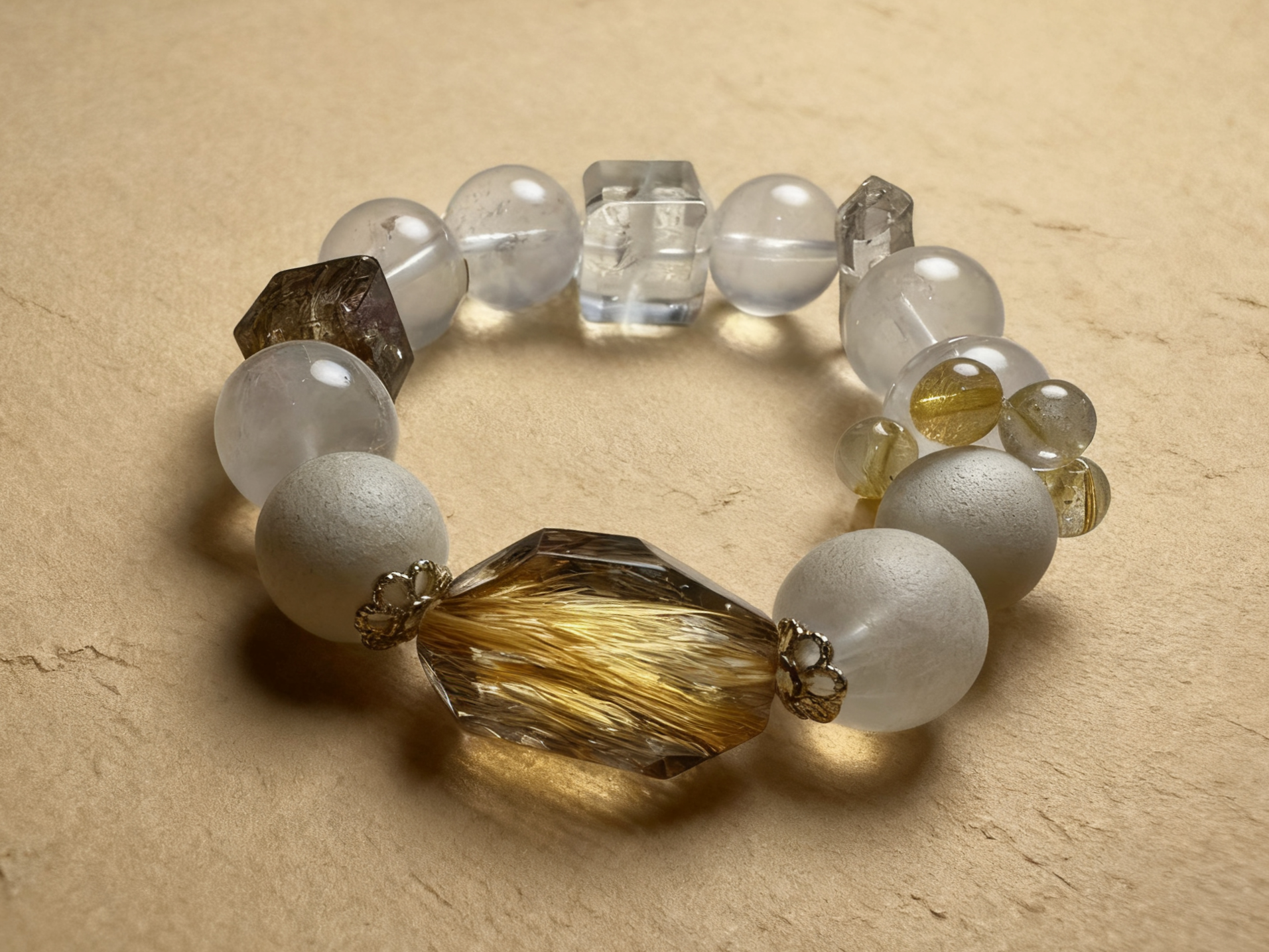 Six-Stone-Mixed-Bracelet-Showing-Metal-Water-Element-Balance.png Metal-Water Charm Crytal Bracelet | Rhythearth - Image 1