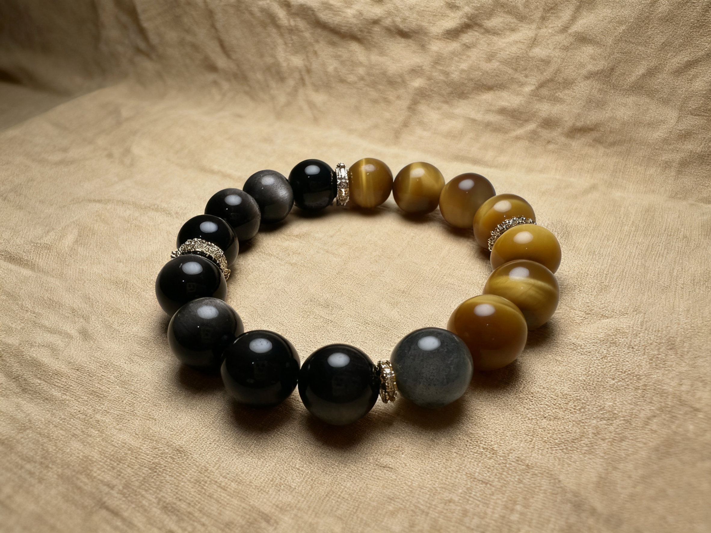 Waters-Trio-Dancing-Luminescence.png Tiger's Eye & Moonstone Bracelet for Confidence | Rhythearth - Image 1