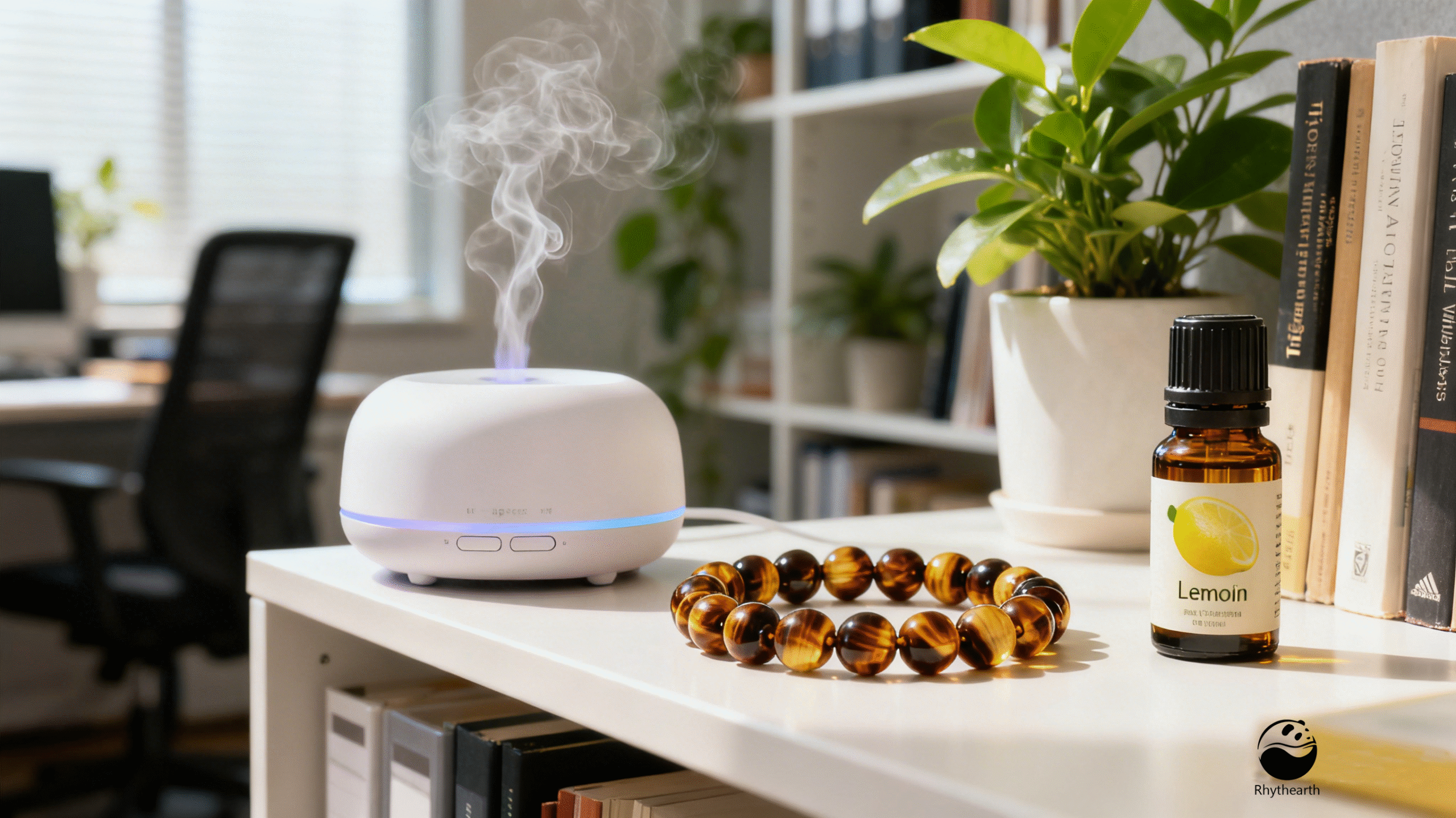 Tiger’s Eye + Lemon Oil (For Office Focus)