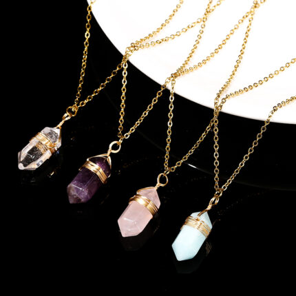 Focus on the secure and artistic copper wire wrapping at the base.